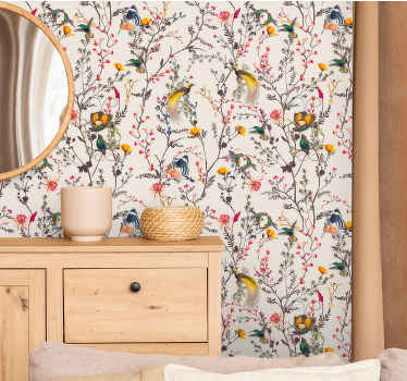 papel pared flores con diseño floral naturalista: esto es adorable, elegante y fascinante, mejoraría la apariencia en un lugar. Fácil de instalar.